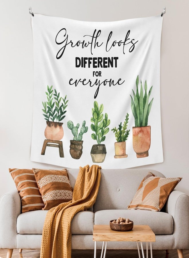 XLDLIOO Mental Health Gifts, Mental Health Plant Classroom Tapestry, Growth Looks Different for Everyone Tapestry Hanging for Bedroom, Inspirational Tapestries Wall Decor for Classroom Therapy Office Room 60x50in - Image 2